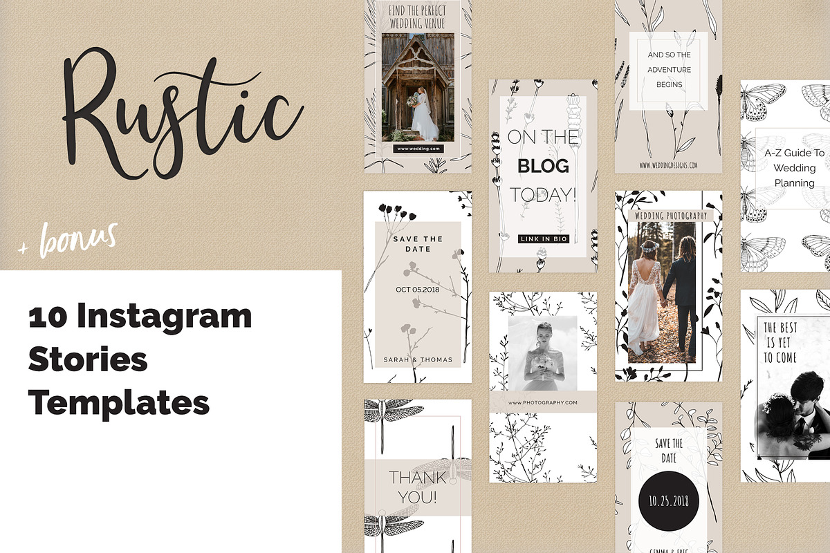 Rustic Patterns & Instagram Stories, a Pattern Graphic by Youandigraphics (Photo 6 of 18)