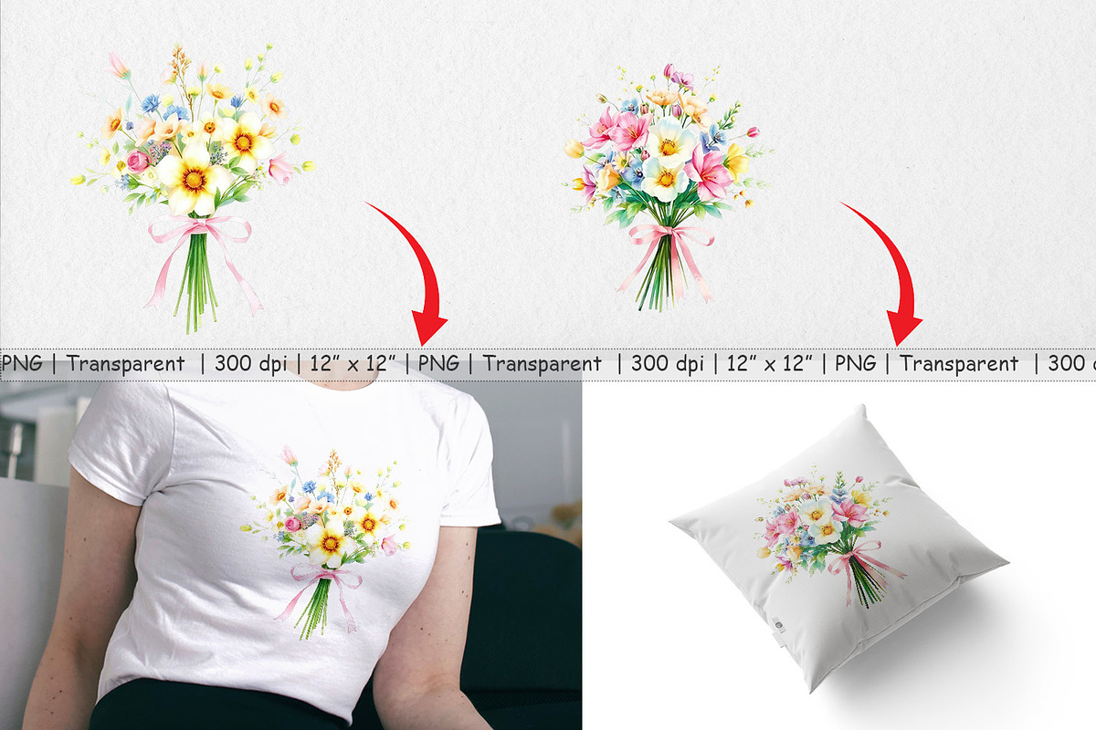 Floral Bouquets Clipart, a Graphic by Artnoy (Photo 3 of 5)