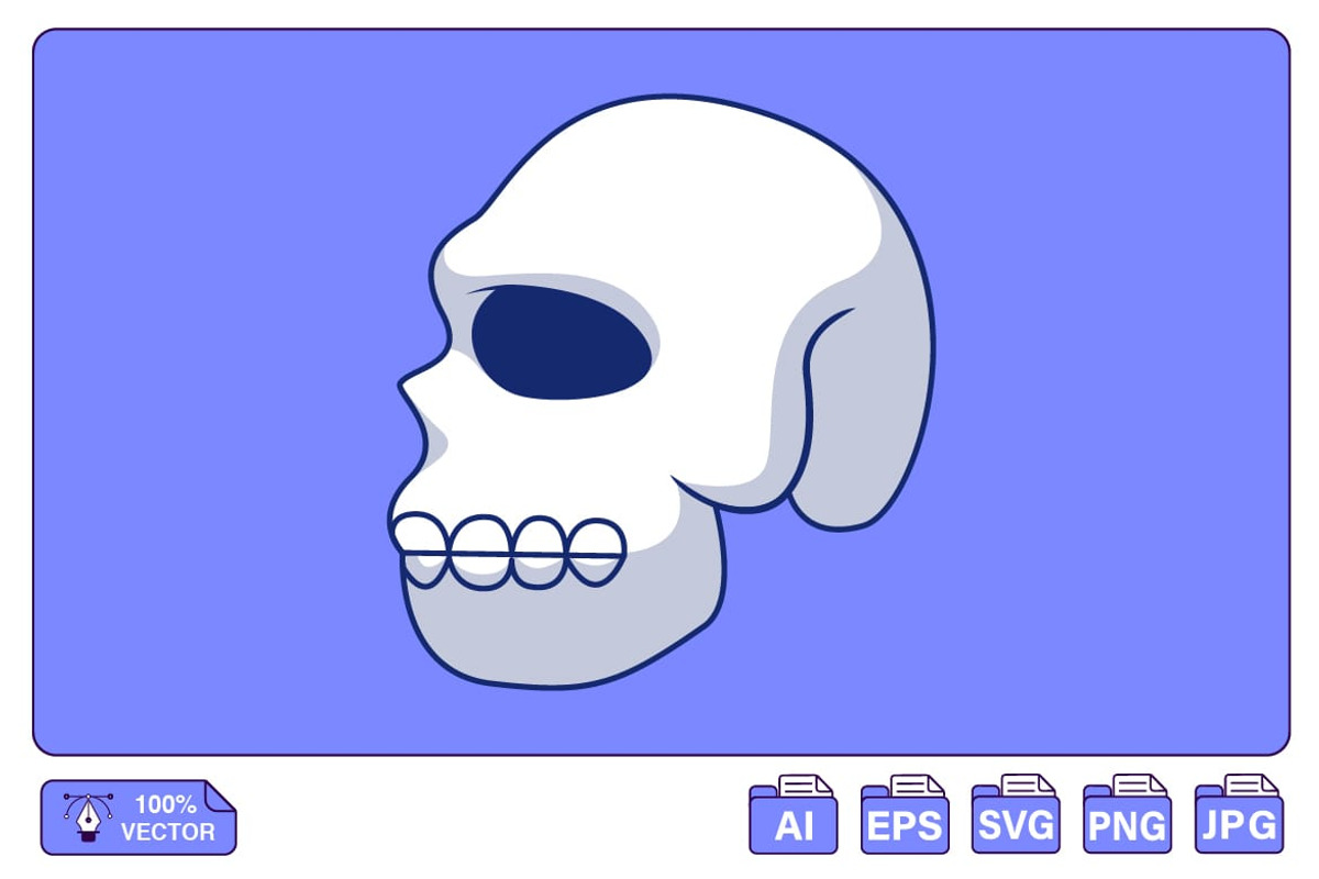 Skull Side View Cartoon Vector, a Person Illustration by Artstorystudio (Photo 1 of 3)