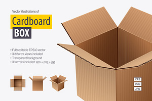 Cardboard box vector (EPS+PNG+JPG), an Object Illustration by LoopAll