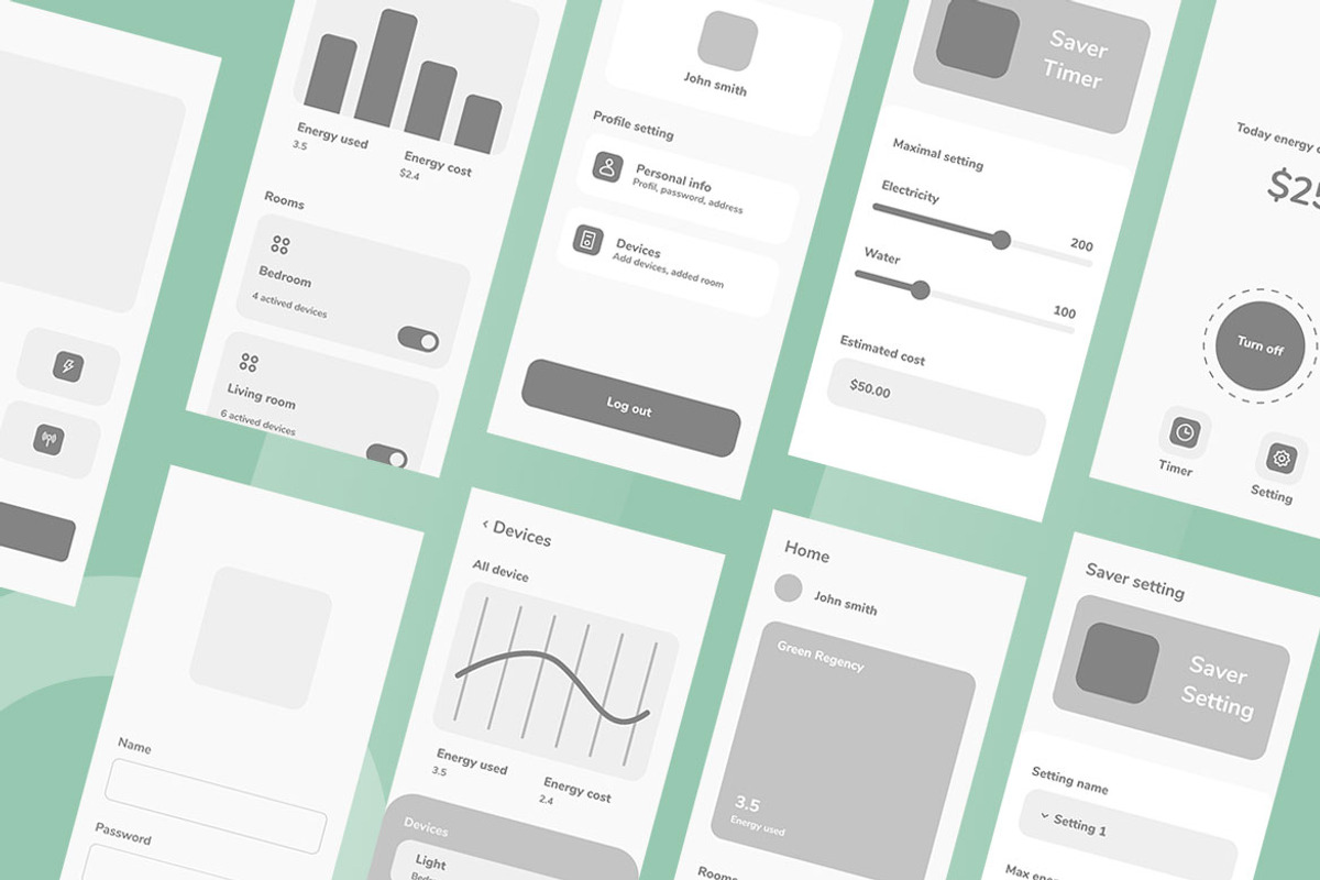 Energy Savers Wireframe Apps, a Wireframe Template by INSPR STD (Photo 6 of 6)