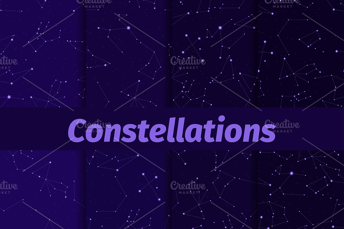 Constellations seamless pattern set, a Pattern Graphic by Andy Vinnikov