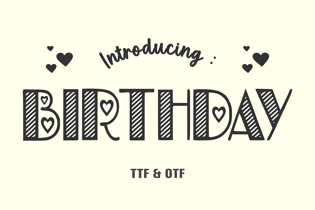 Birthday - Comic Font Types, a Font by KiddoGlyphs Studio (Photo 1 of 3)