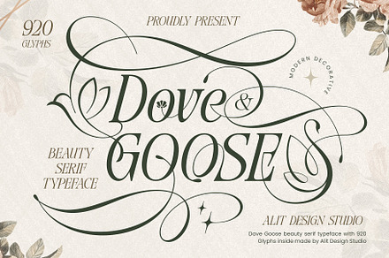Dove and Goose Typeface, a Serif Font by alit design
