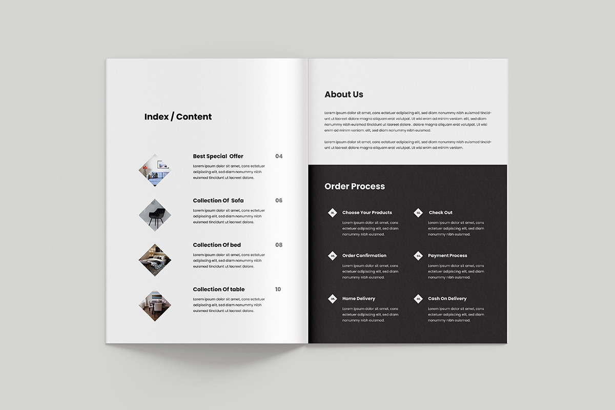 Furniture Product Catalog Template, a Brochure Template by afsar.hossain (Photo 2 of 6)