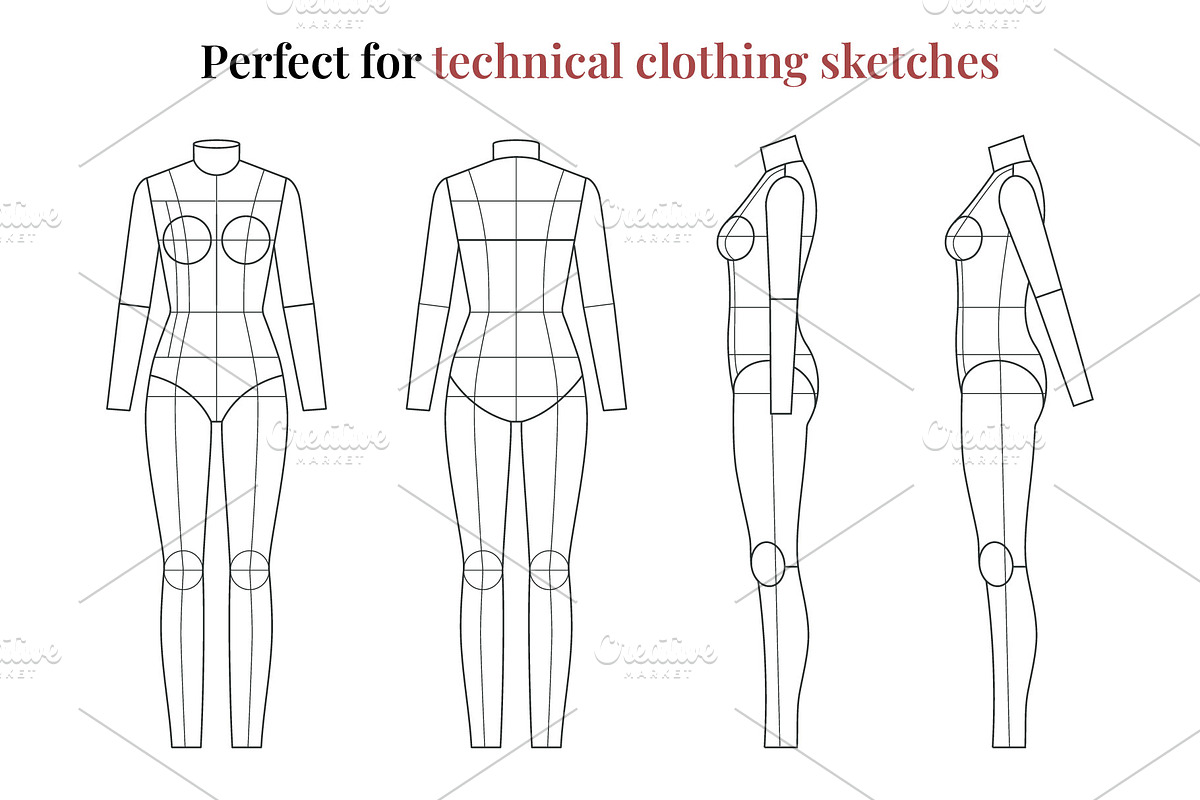 Female Fashion Flats Templates, a Person Illustration by Shorena Fashion Draws (Photo 4 of 8)