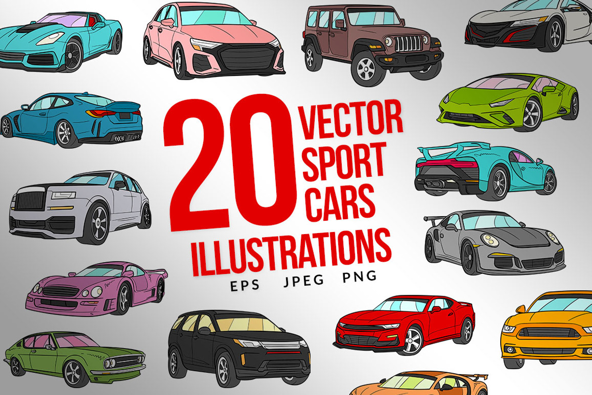 Sports Car Png Vector Illustrations, a Transportation Illustration by SCworkspace (Photo 1 of 2)