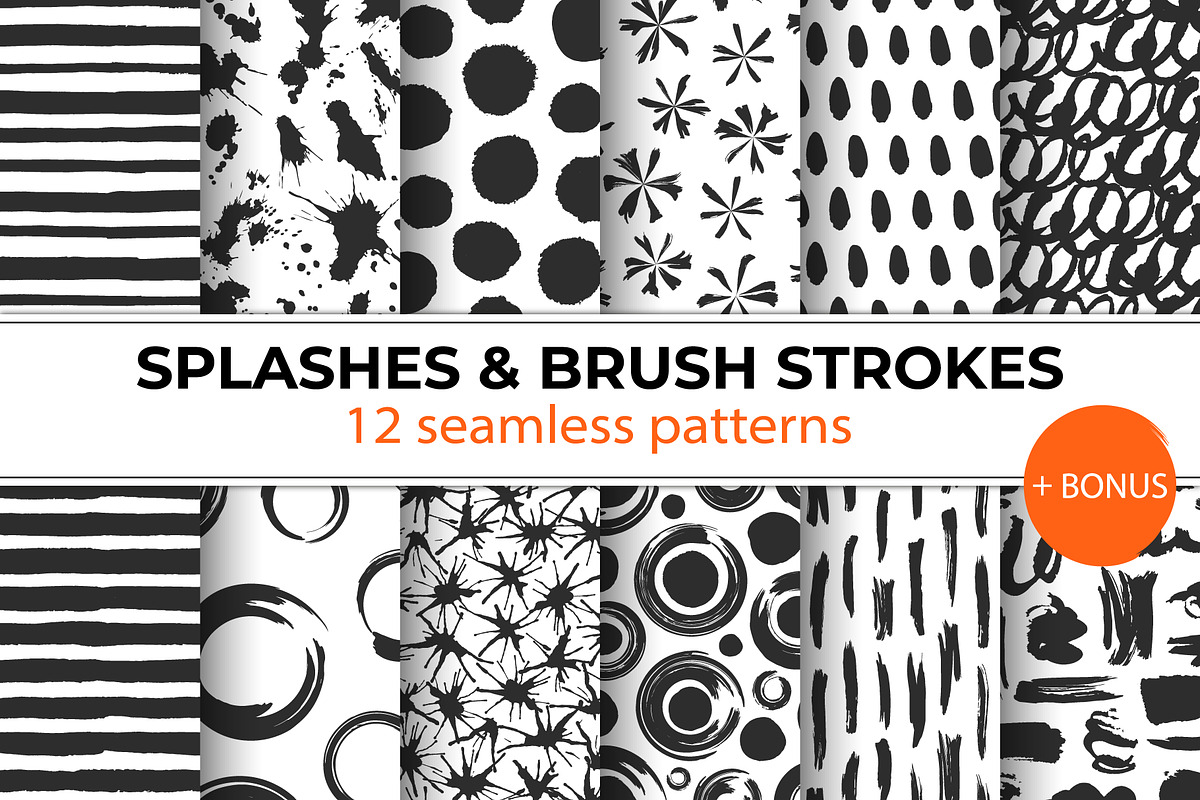 Splashes & Brush Strokes Patterns, a Pattern Graphic by Vodoleyka (Photo 1 of 7)