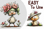 Easter Floral Chick Clipart, an Illustration by cherrydesign (Thumbnail 4 of 4)