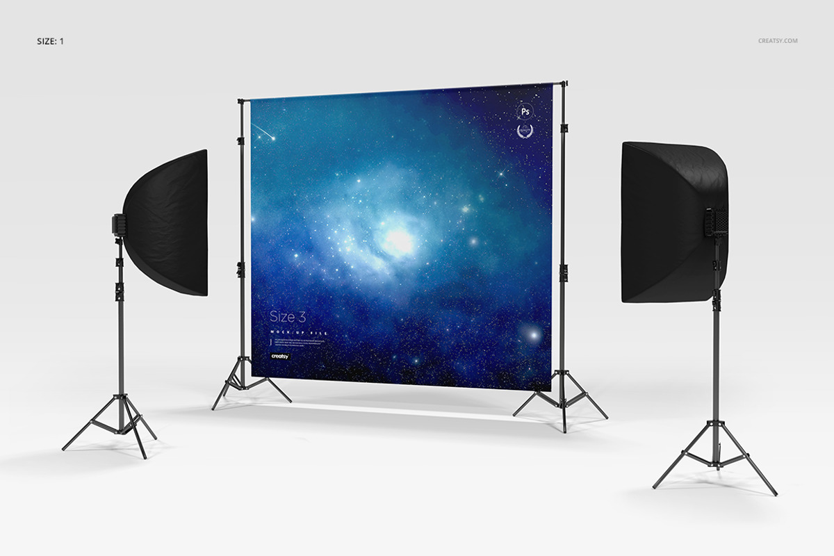 Custom Printed Backdrop, a Merchandise Mockup by creatsy5
