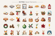 Cozy Christmas Watercolor Clipart, an Illustration by Artnoy (Thumbnail 2 of 8)