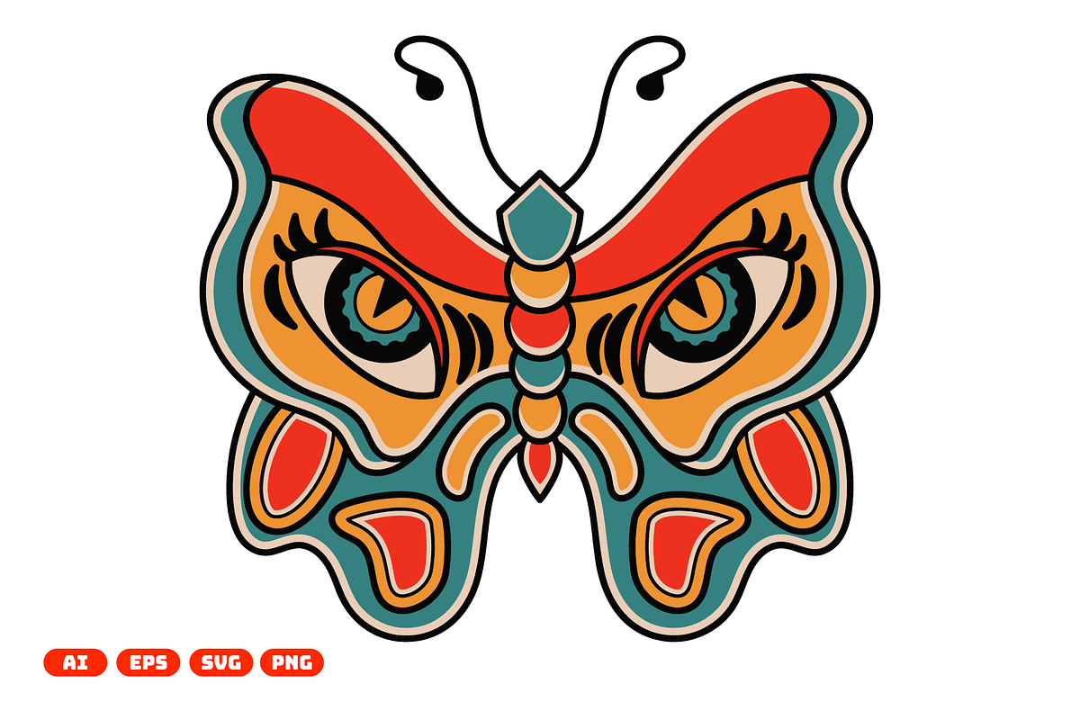 Retro Butterfly Illustration, an Animal Illustration by aditvest