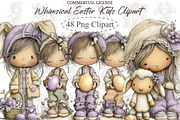 Whimsical Easter Kids Clipart, an Illustration by designcity5 (Thumbnail 1 of 4)