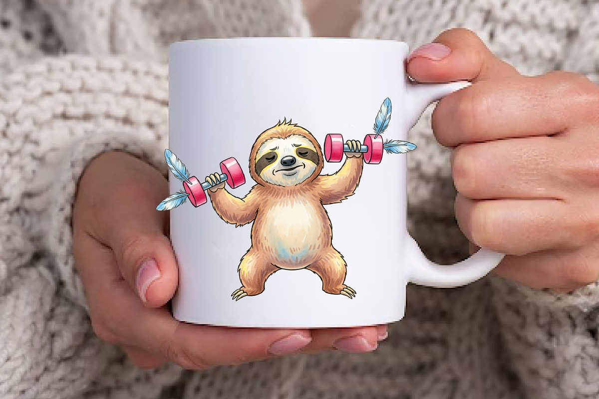 Quirky Funny Sloth Sublimation, an Illustration by Watercolor design (Photo 2 of 6)