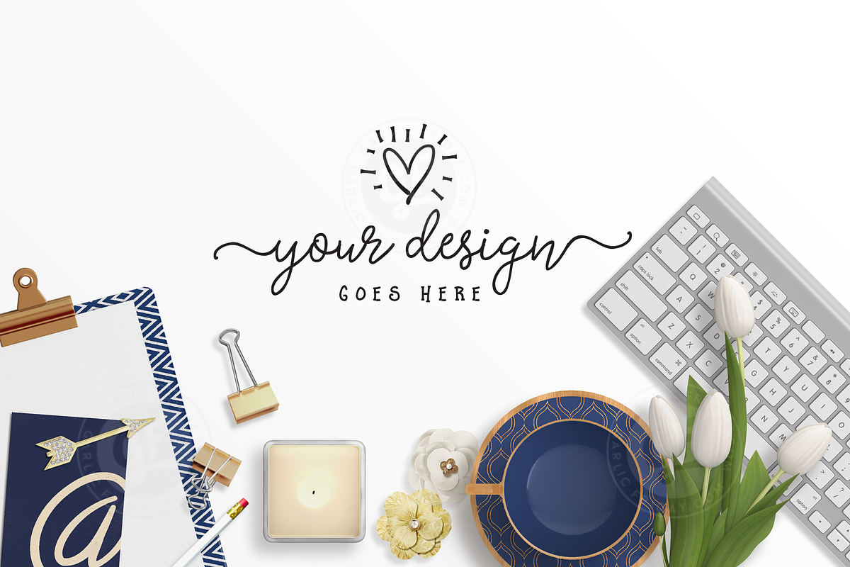 Feminine Styled Stock Image Navy, a Cups & Container Mockup by Garlic Friday Design
