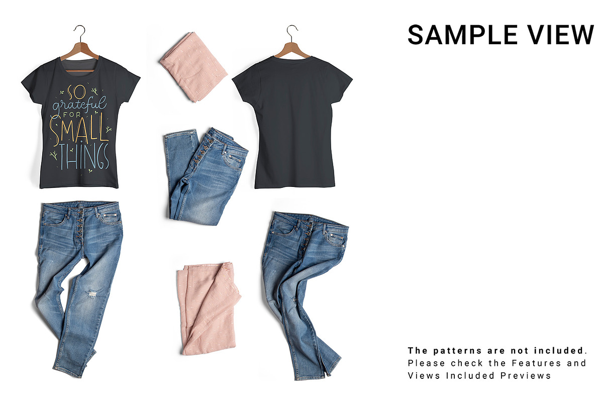 Women's T-Shirt and Jeans Mockup Set, a Shirt Mockup by mock-ups (Photo 8 of 11)