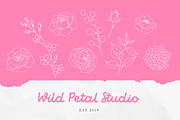 Botanical Line Art Logo Elements V1, a Texture Illustration by Kaya Fonts (Thumbnail 5 of 19)