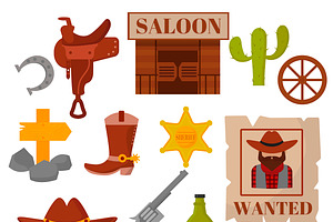 Vector Western Cowboys Icons