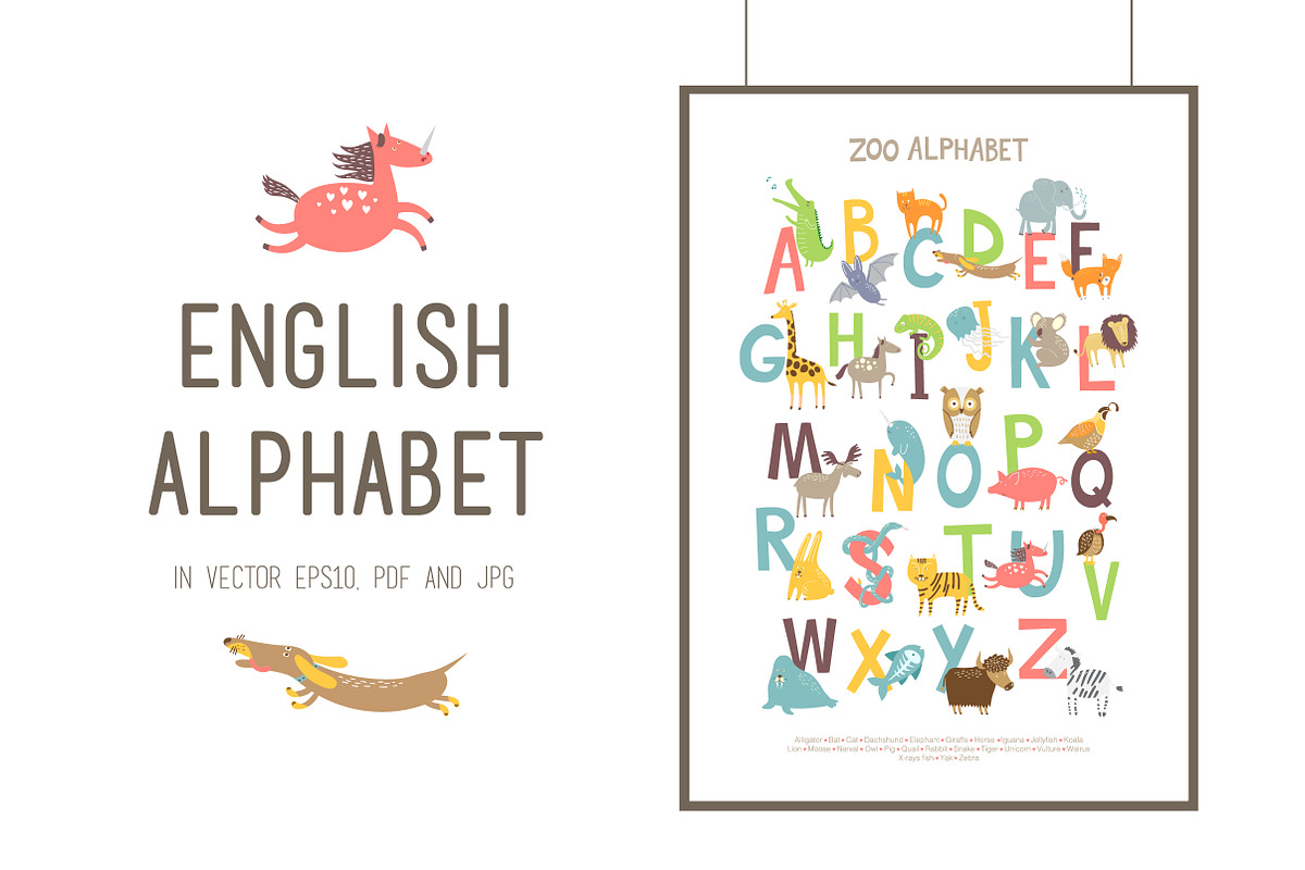 ZOO ENGLISH ALPHABET, an Animal Illustration by KVIO (Photo 1 of 4)