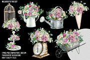 Rustic white peony bouquet clipart, an Object Illustration by yana.fefelova (Thumbnail 3 of 5)