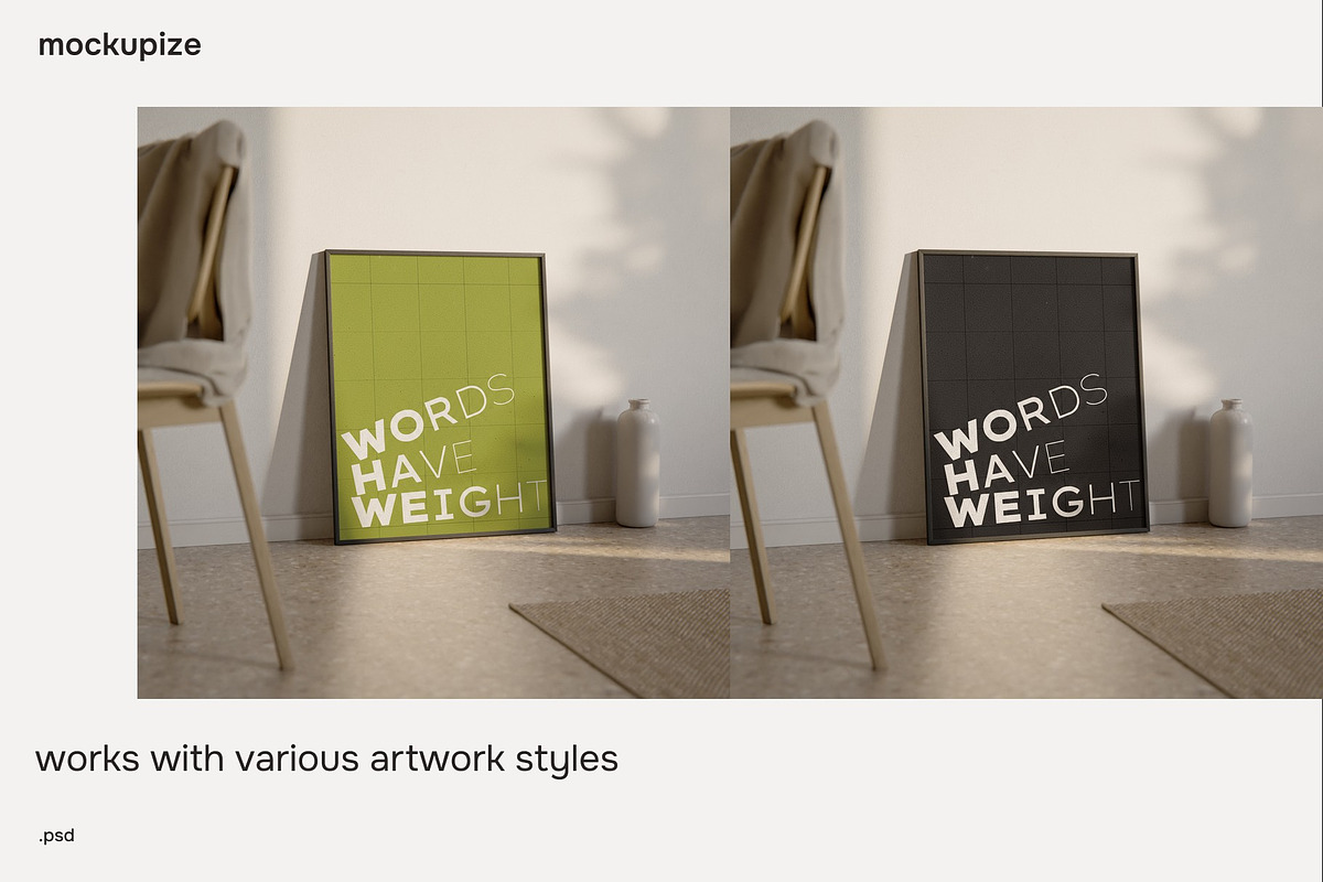 4x5 Floor Leaning Frame Mockup, a Household Mockup by mockupize (Photo 6 of 7)