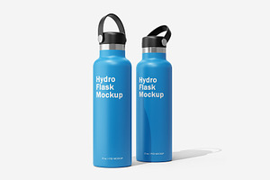 Hydro Flask Water Bottle Mockup, a Packaging Mockup by Akebareee