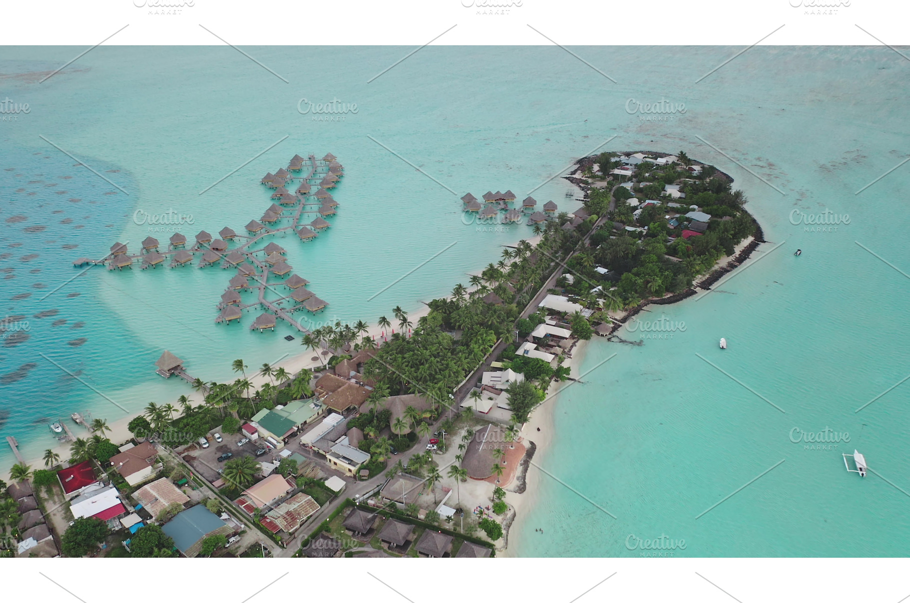 Bora Bora island resort showing, a Nature Photo by Goinyk
