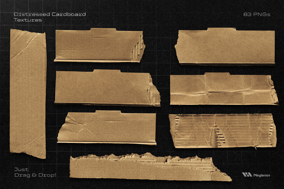 Distressed Cardboard Textures, a Texture Graphic by Meglenov (Photo 3 of 16)