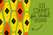 Procreate Stamp Retro Set, a Brush Add-On by Positively Present (Thumbnail 4 of 8)