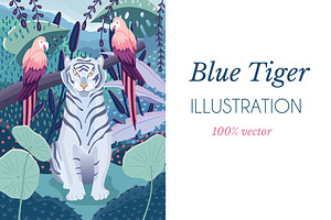 Blue Tiger Illustration