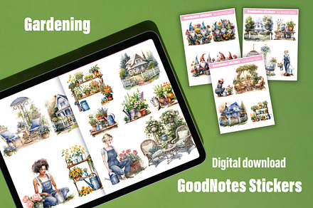 Gardening stickers GoodNotes