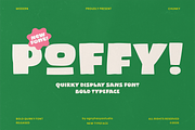 Poffy - Quirky Bold Display Font, a Sans Serif Font by agnyhasyastudio (Thumbnail 1 of 16)