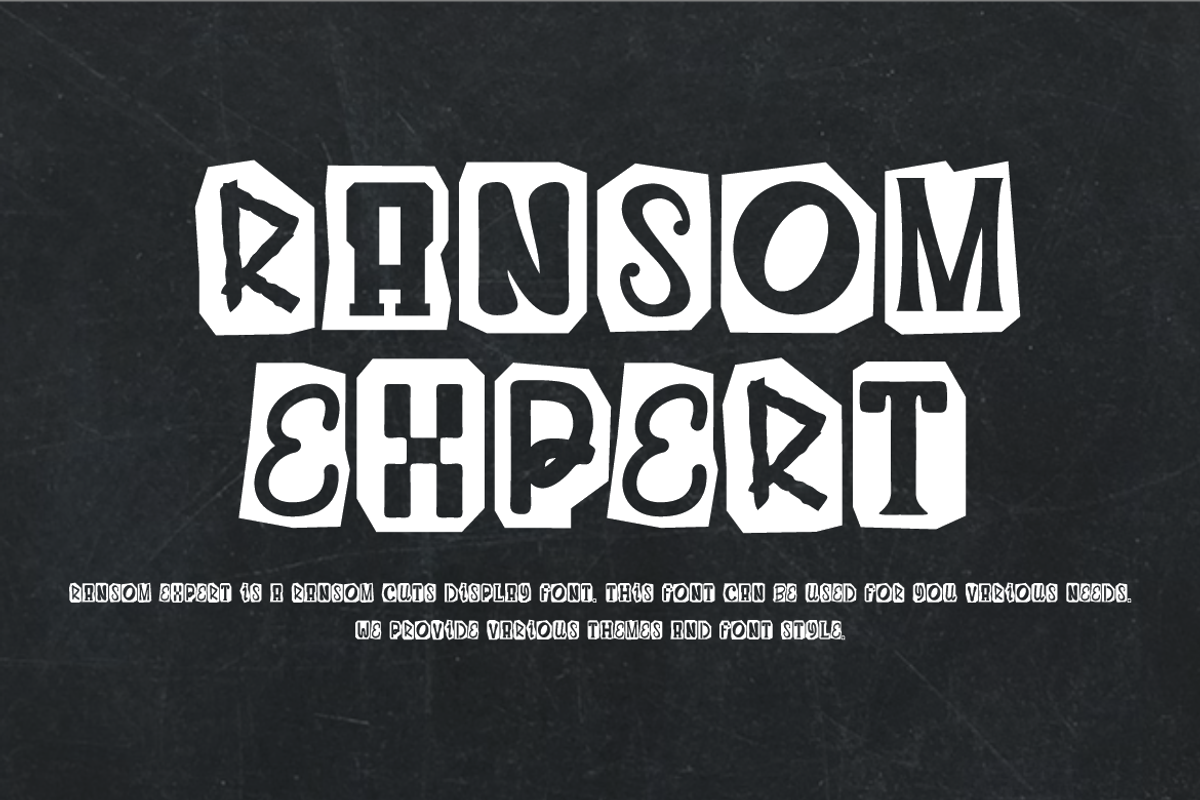 Ransom Expert - Letter Cut Font, a Sans Serif Font by Iqsiart Studio (Photo 4 of 6)