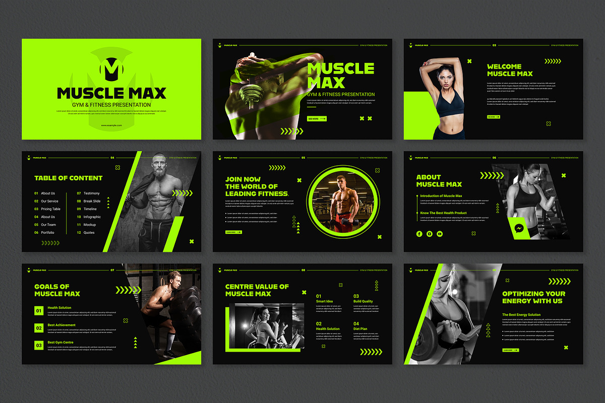Gym & Fitness Presentation Template, a Presentation Template by Mighty-Slide (Photo 2 of 7)