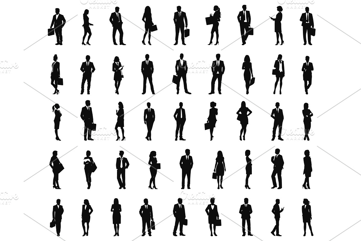 Business silhouettes. businessmen, a Person Illustration by Valerie Bodnar