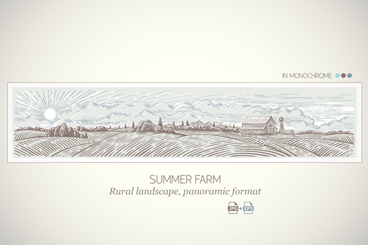 Rural landscape with Farm, an Illustration by Countryside life (Photo 2 of 9)