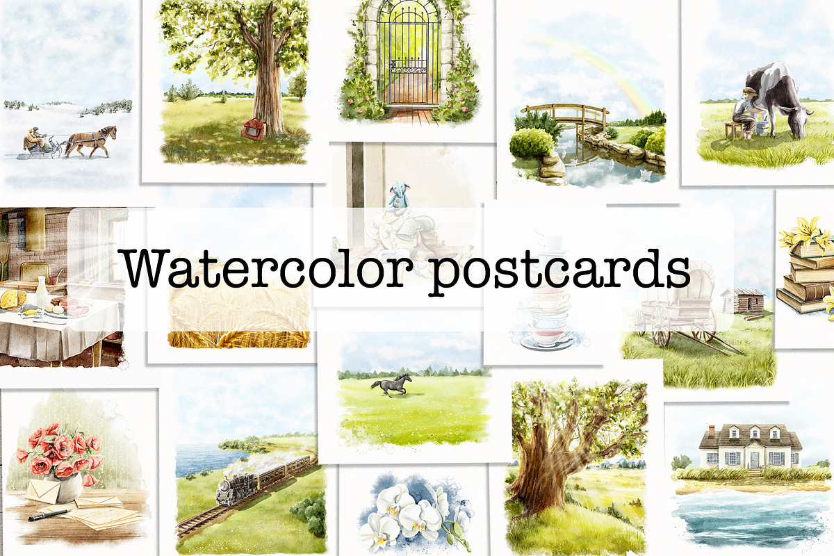 Watercolor postcards, a Food Illustration by Mimomy (Photo 1 of 11)