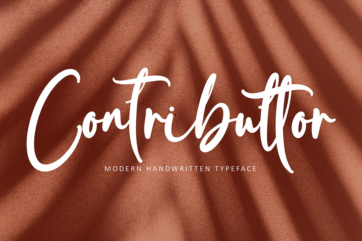 Contributtor, a Script Font by pineungtype (Photo 1 of 7)