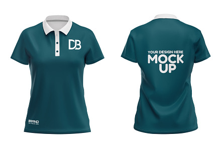 Women Polo Shirt Mockup, a Shirt Mockup by Designbuys