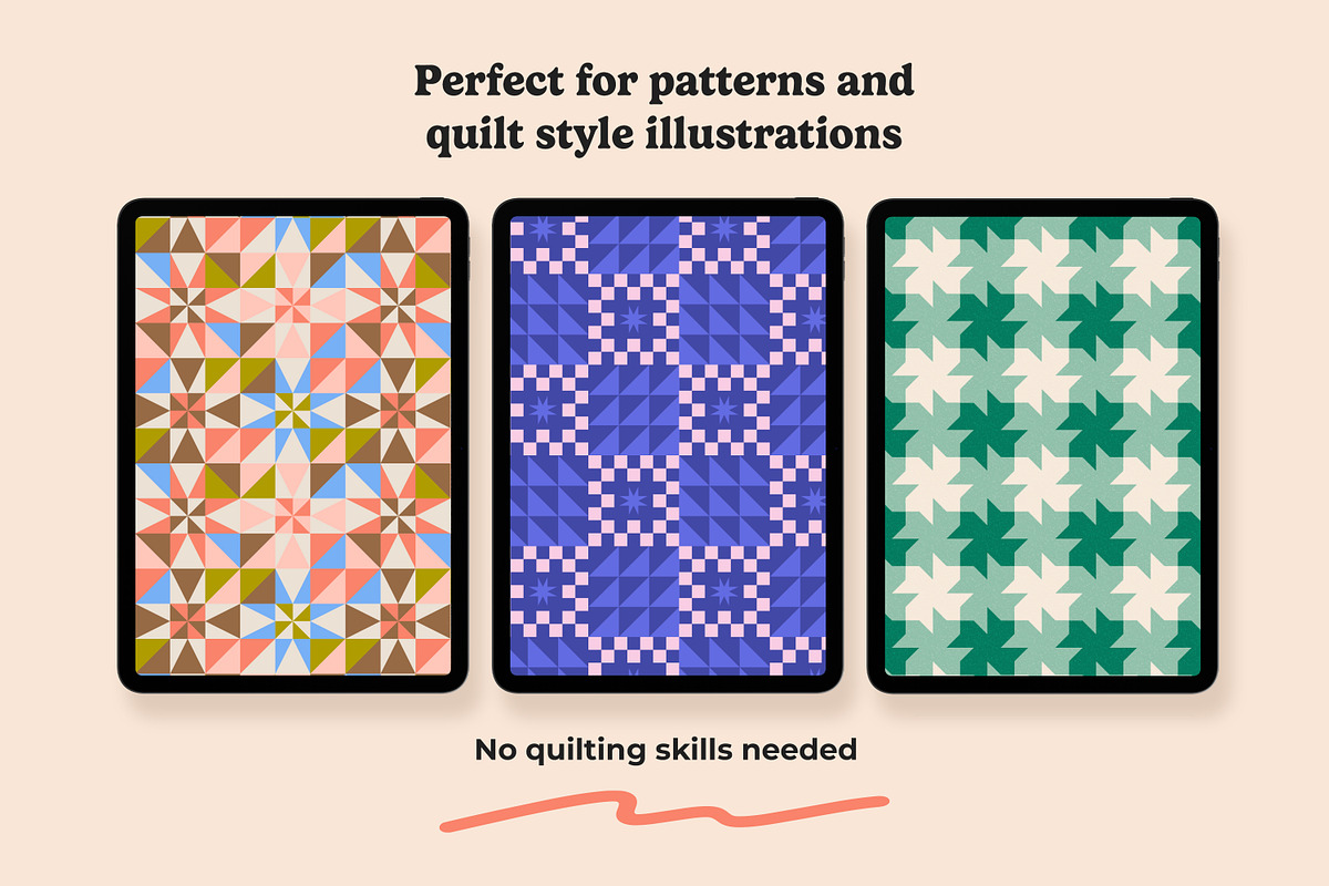 Quilt Stamps For Procreate, a Brush Add-On by seamless team (Photo 3 of 5)