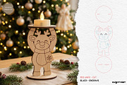 Christmas Character Candle Holders, a Decorative Illustration by svgocean (Thumbnail 4 of 14)
