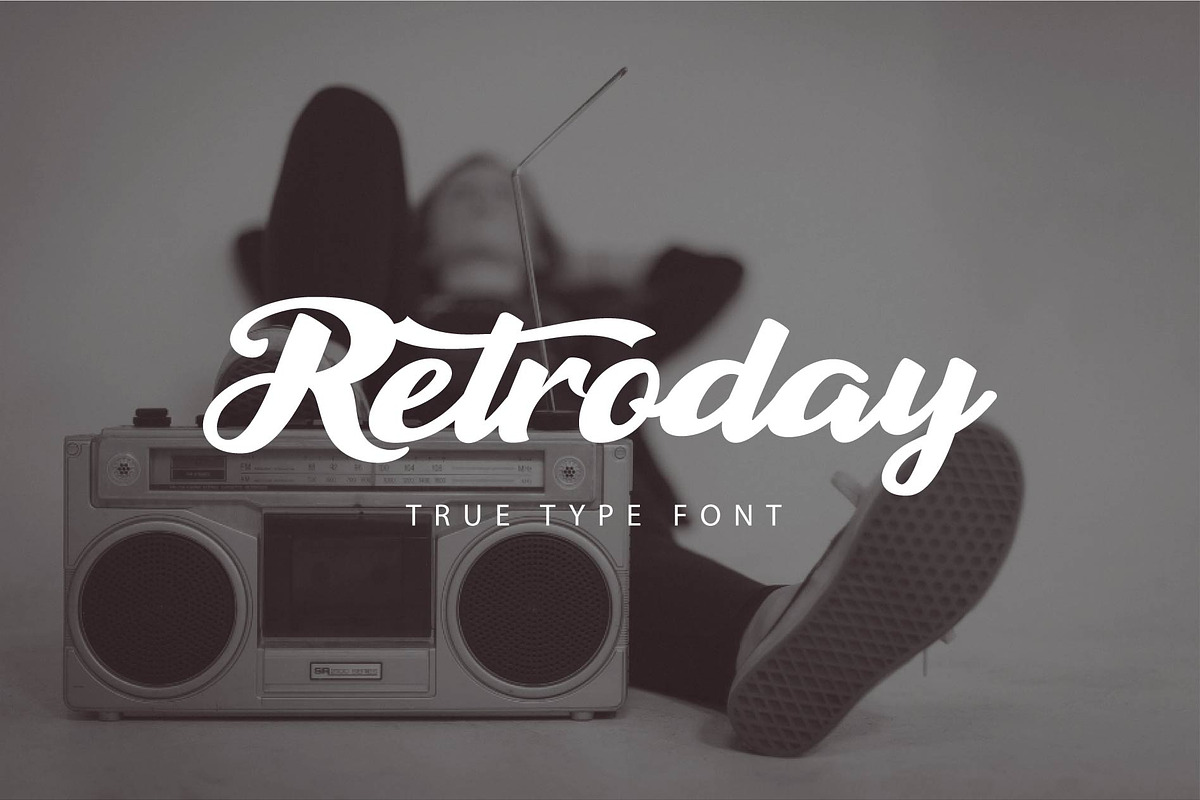 Retroday, a Script Font by StudioRz (Photo 1 of 8)