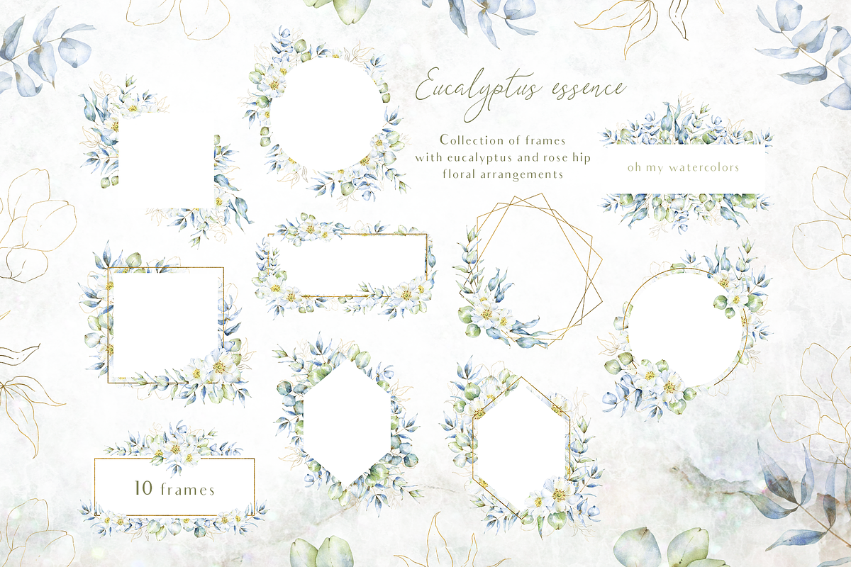 Eucalyptus essence Frames set, an Illustration by Tatiana Troian (Photo 3 of 3)