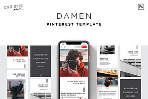 Damen Pinterest Template PSD