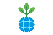 Green Planet Flat Icon, a Duotone Icon by Pexelpy (Thumbnail 1 of 2)