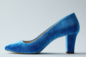Blue Velvet High Heel Shoe Stylish F, a Beauty & Fashion Photo by Pixeness Studio