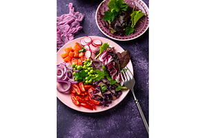Ketogenic bowl with vegetables and, a Food & Drink Photo by Yulia Furman