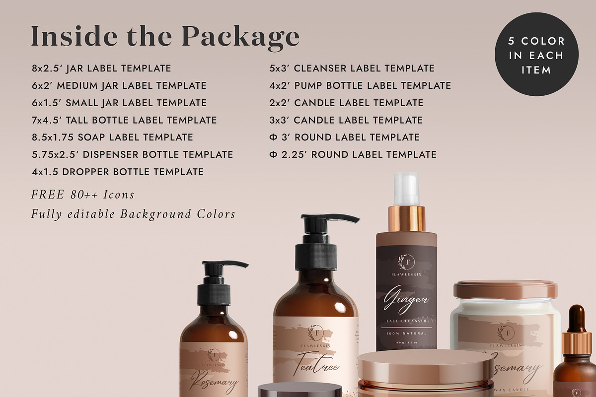 Canva Product Label Bundle Set LA009, a Stationery Template by Draca Design Co (Photo 2 of 5)