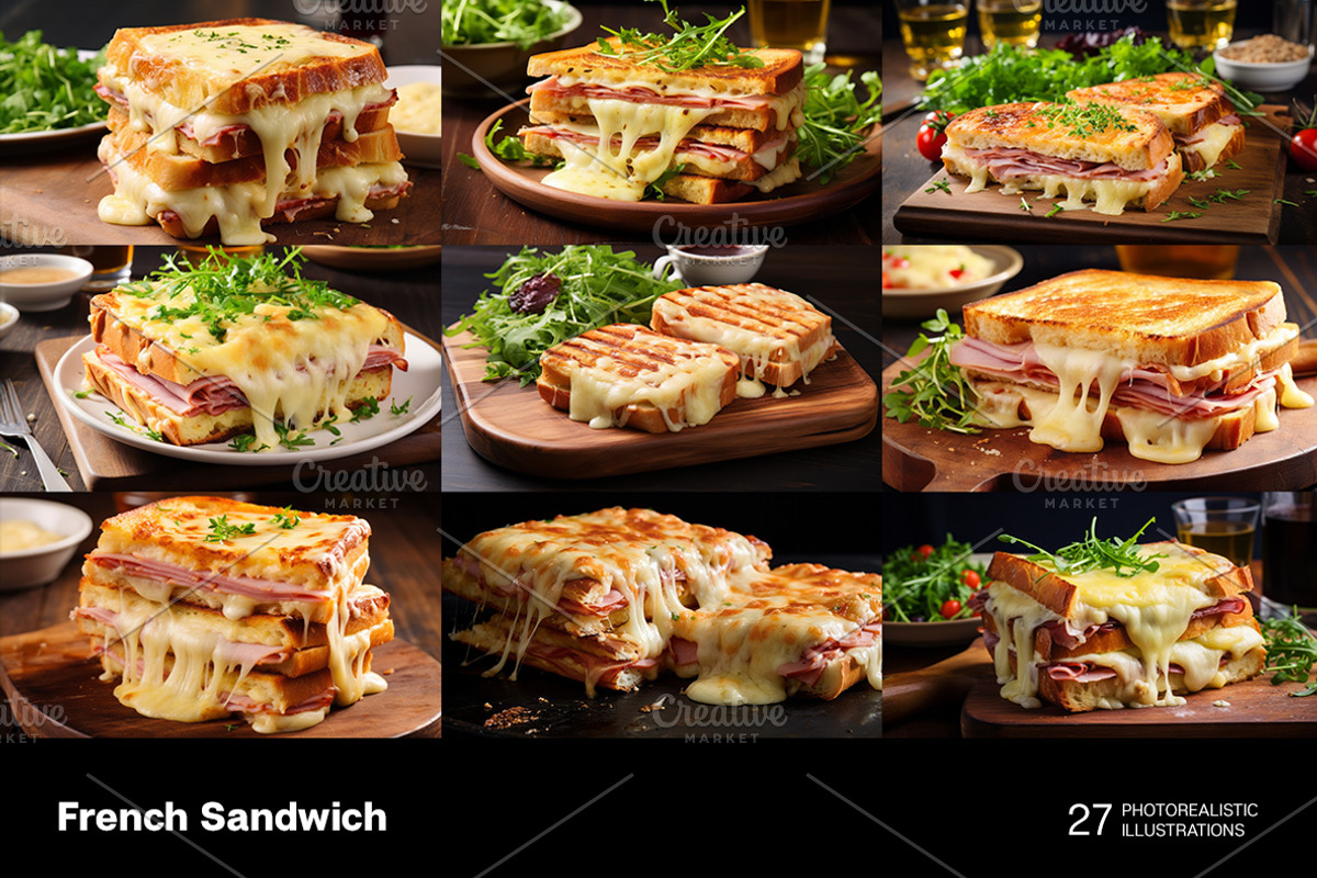 French Sandwich - 27 images, a Food & Drink Photo by Handmadefont (Photo 6 of 9)