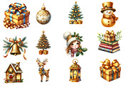Gold Christmas Clipart, an Illustration by Designworld (Thumbnail 2 of 5)